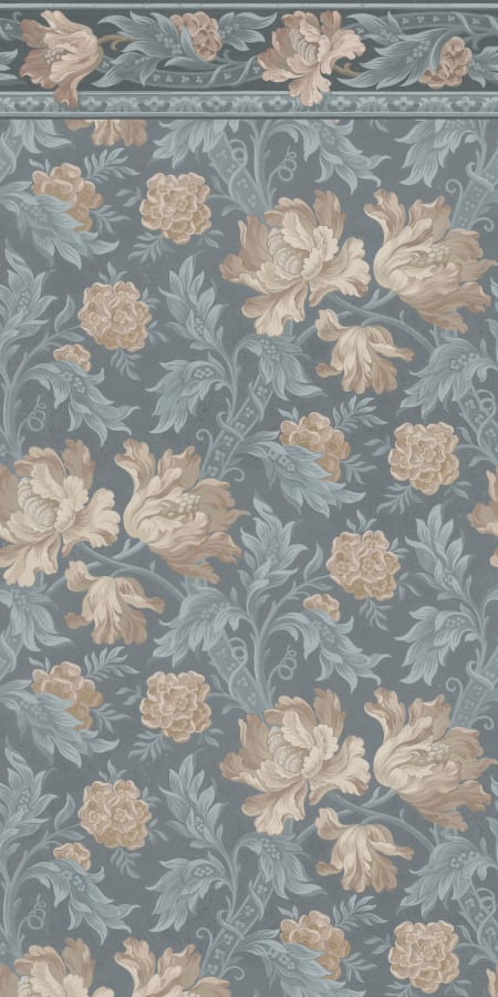 Sandberg Wallpaper pattern name & color Esther Misty Blue from the collection Le Village. 