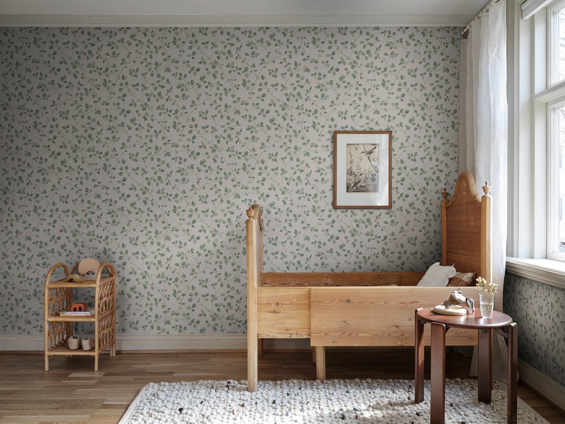 Purchase Sandberg Wallpaper Product# 2028-11-22 pattern name Bokskog color name Garden Green. 