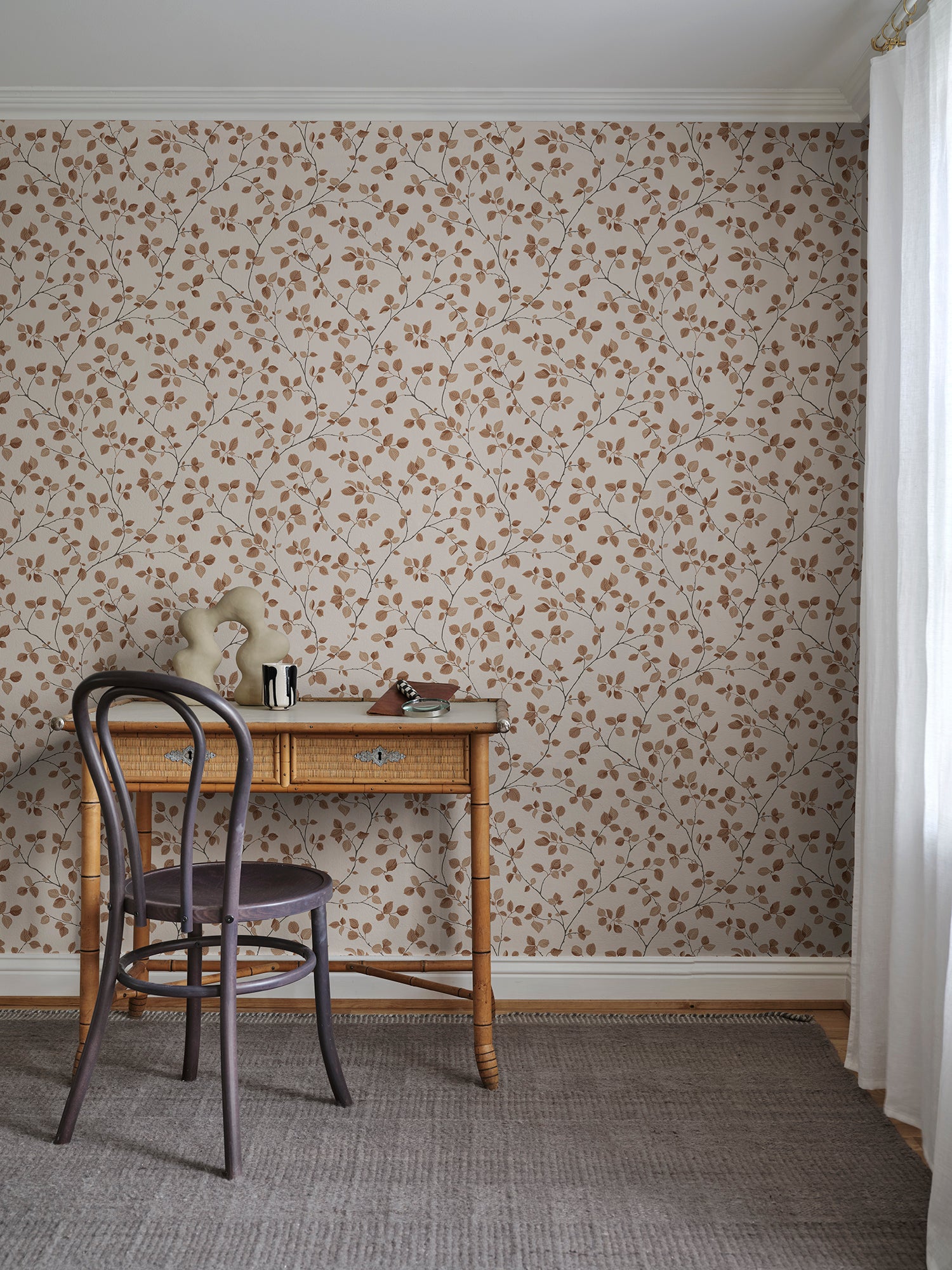 Purchase Sandberg Wallpaper Product 2028-11-22 pattern name Bokskog color name Terracotta. 