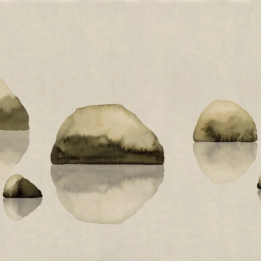 Sandberg Wallpaper SKU S10351 pattern name & color Spegel Olive Green from the collection Mons Klint. 