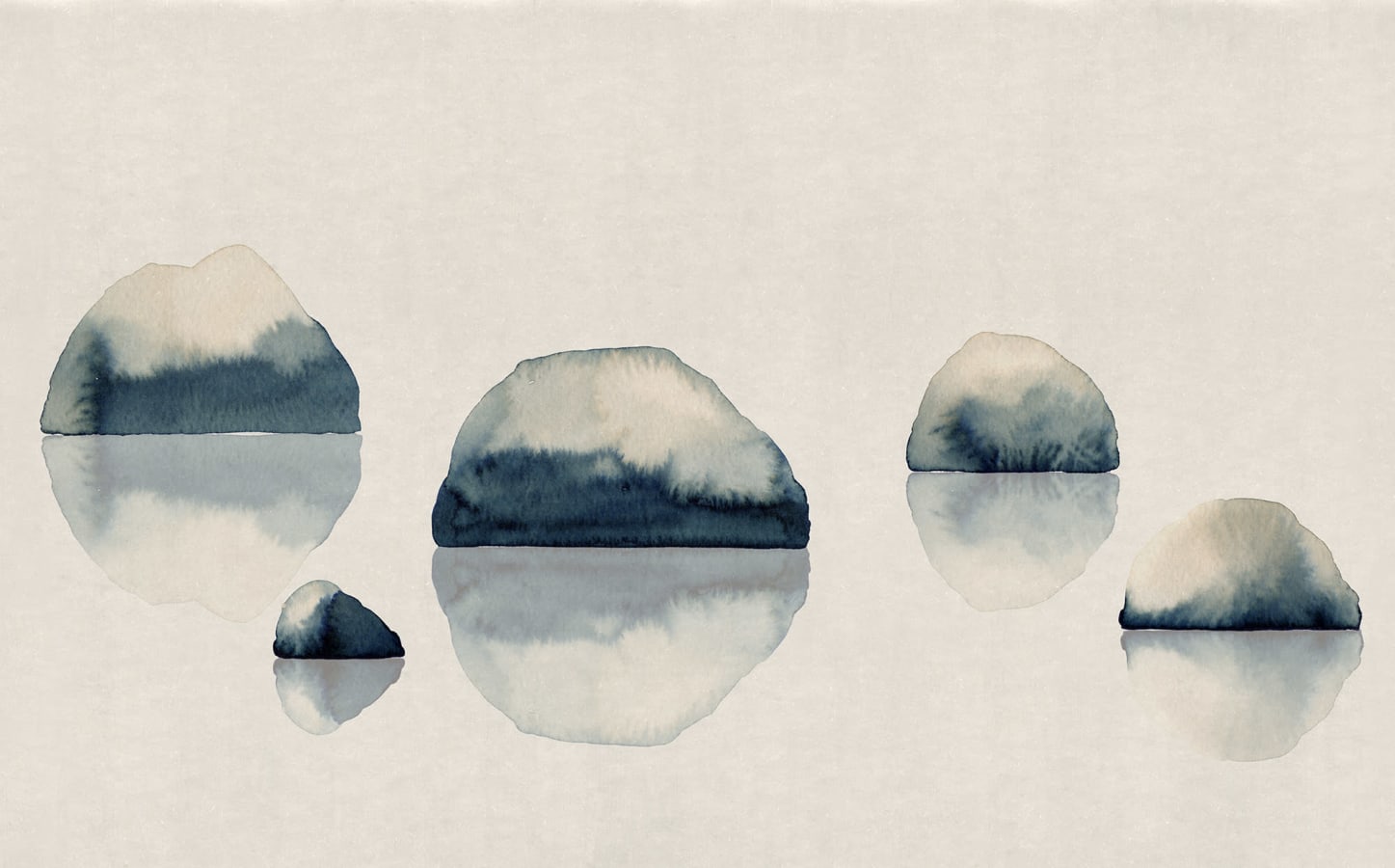 Sandberg Wallpaper pattern name & color Spegel Indigo Blue from the collection Mons Klint. 