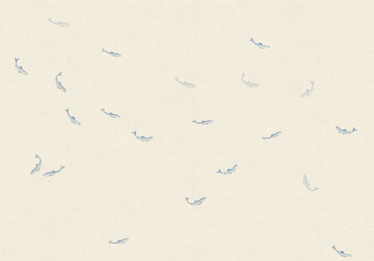 Sandberg Wallpaper pattern name & color Hav Misty Blue from the collection Mons Klint. 