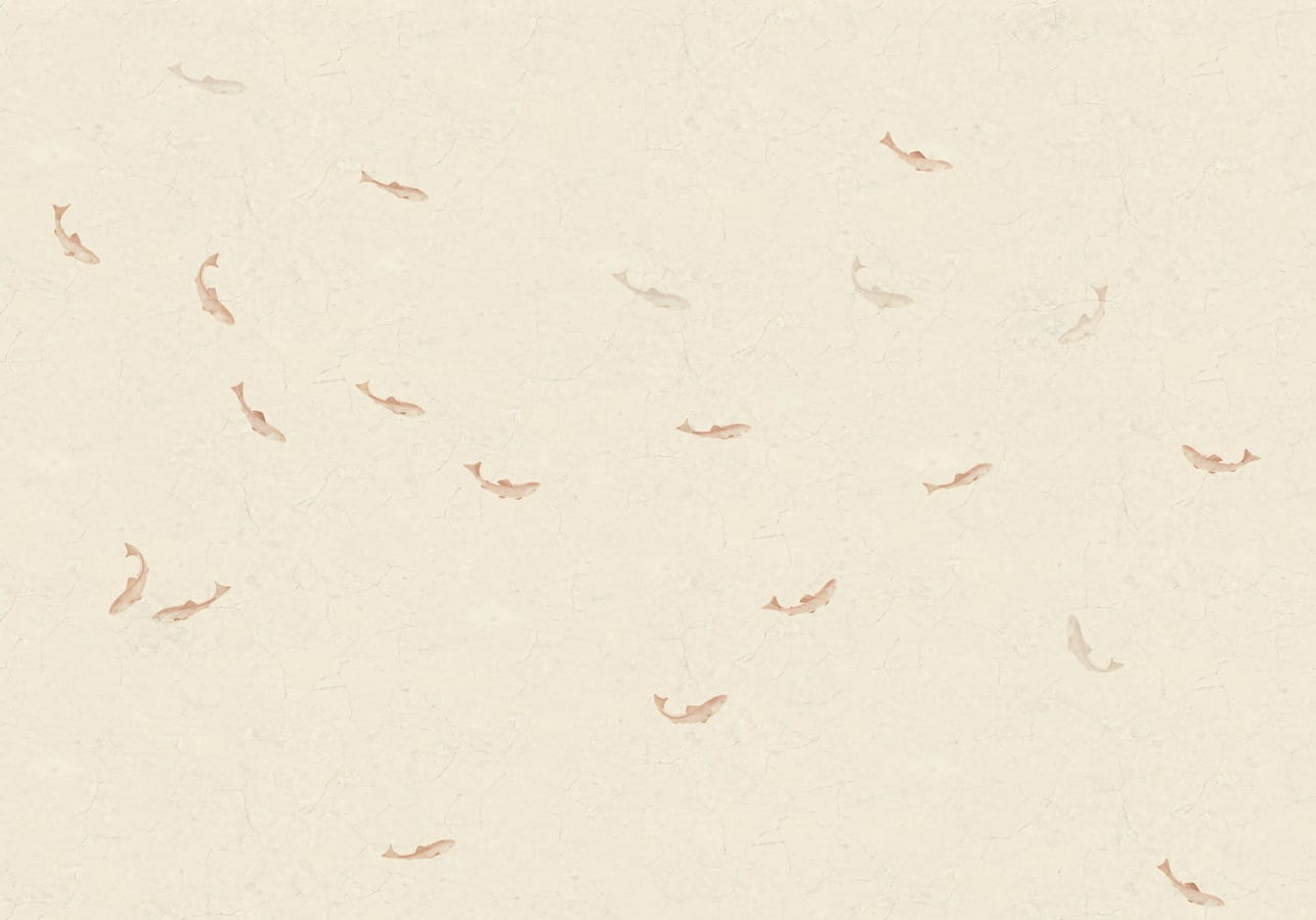 Sandberg Wallpaper pattern name & color Hav Terracotta from the collection Mons Klint. 