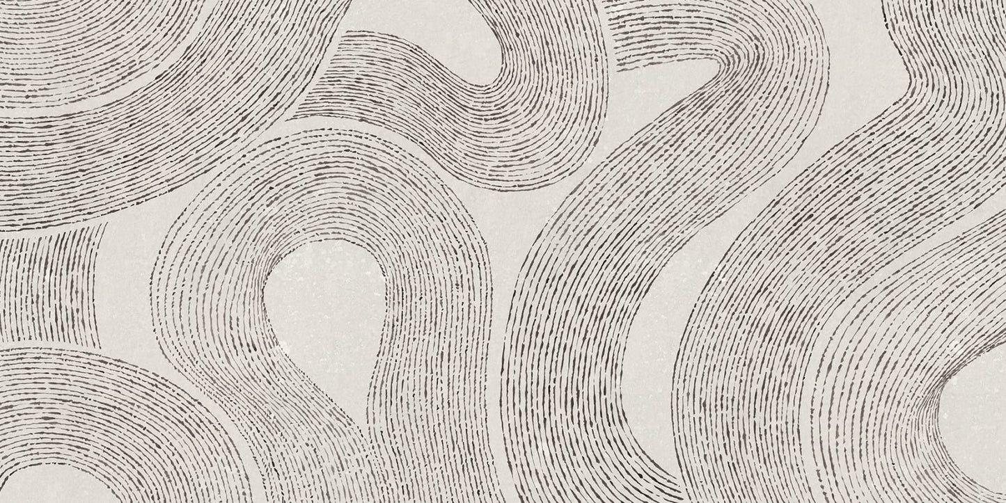 Sandberg Wallpaper pattern name & color Zen Mural, Graphite from the collection Mons Klint. 