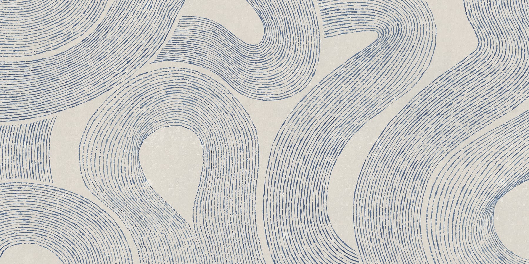 Sandberg Wallpaper pattern name & color Zen Mural, Indigo Blue from the collection Mons Klint. 