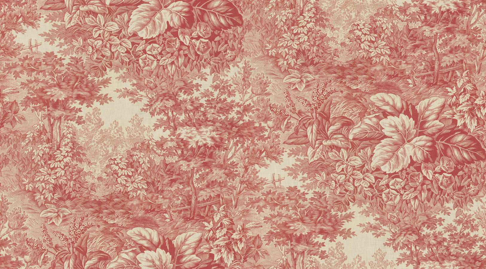 Sandberg Wallpaper pattern name & color Forest Toile, Red from the collection Tidlosa. 