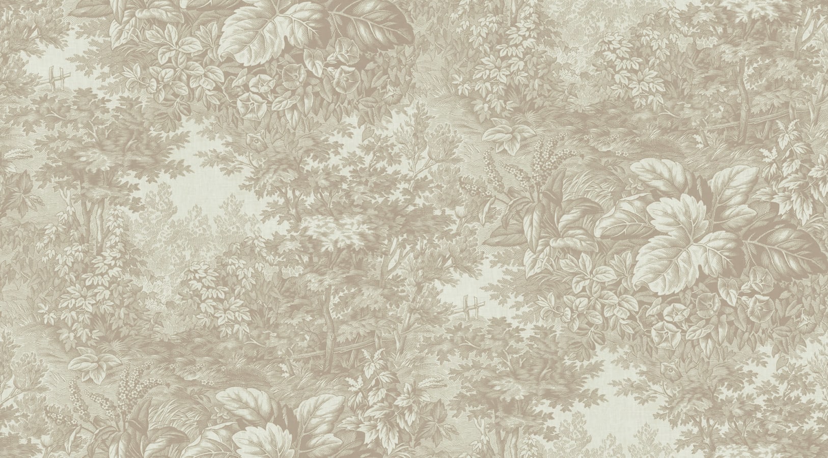 Sandberg Wallpaper pattern name & color Forest Toile, Sandstone from the collection Tidlosa. 