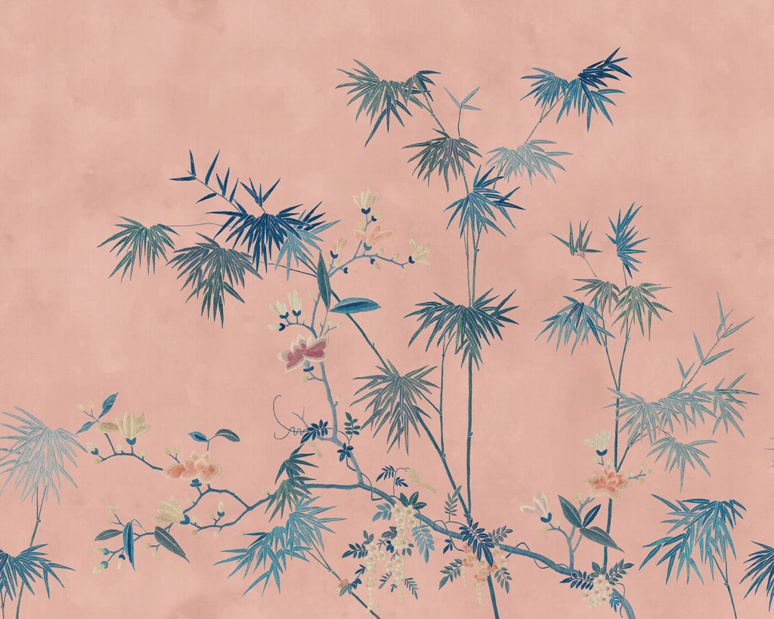 Sandberg Wallpaper pattern name & color Bamboo Grove, Pink from the collection Chinoiserie Garden. 