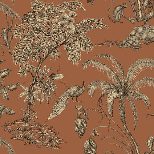 Purchase Sanberg Wallpaper Pattern# S10432 pattern name & color Moa, Terracotta