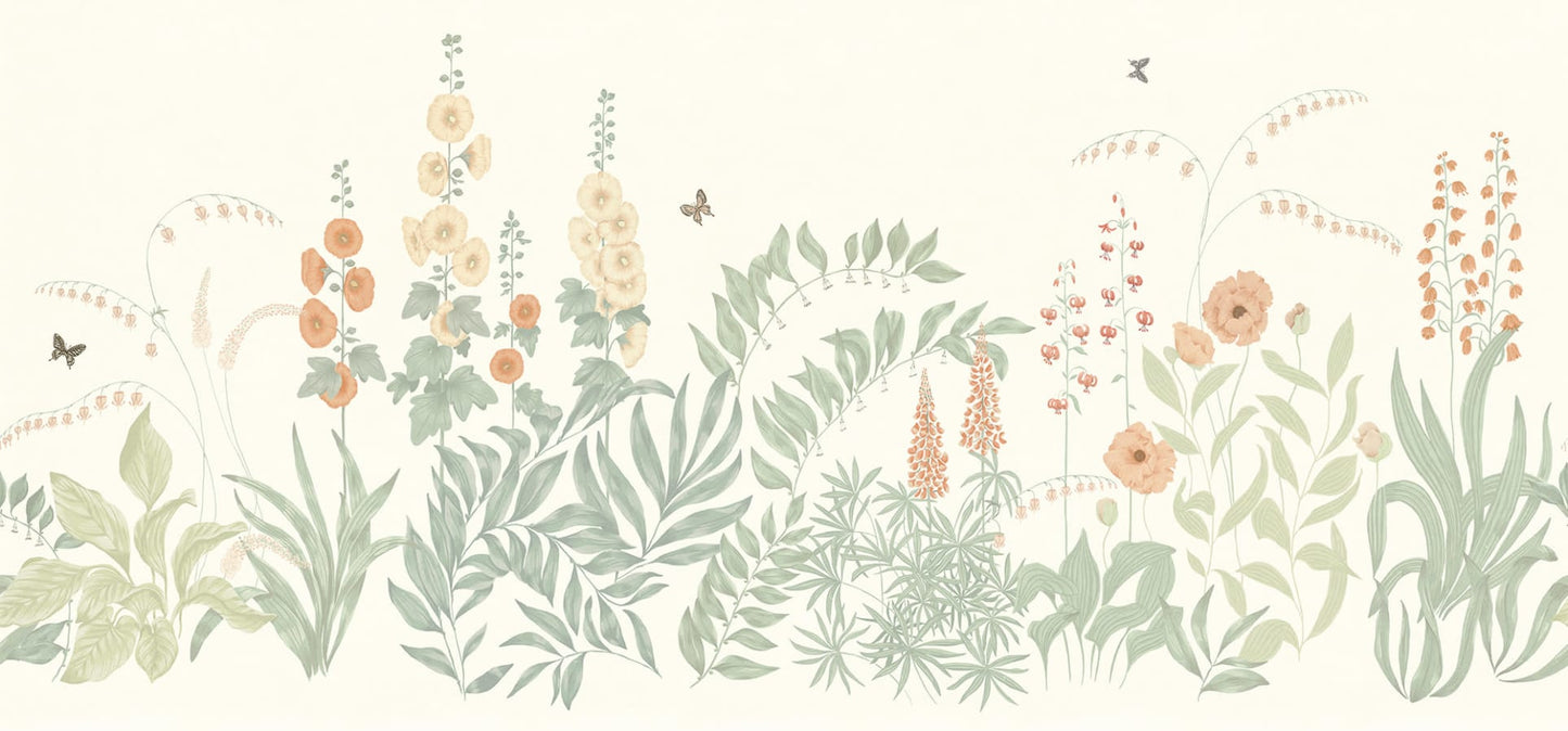 Sandberg Wallpaper pattern name & color Aino, Peach from the collection Ett Hem, Oland. 