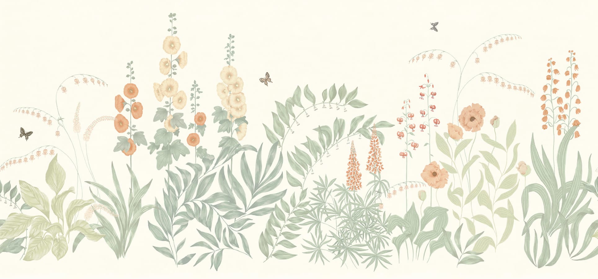 Sandberg Wallpaper pattern name & color Aino, Peach from the collection Ett Hem, Oland. 