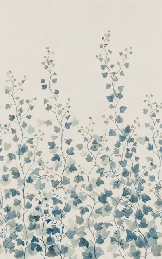 Sandberg Wallpaper pattern name & color Ivy, Blue from the collection Ett Hem, Oland. 