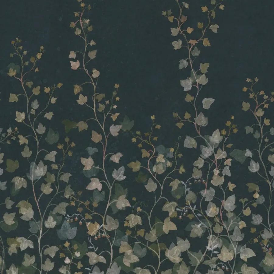 Sandberg Wallpaper SKU# S10486 pattern name & color Ivy, Midnight Blue from the collection Ett Hem, Oland. 