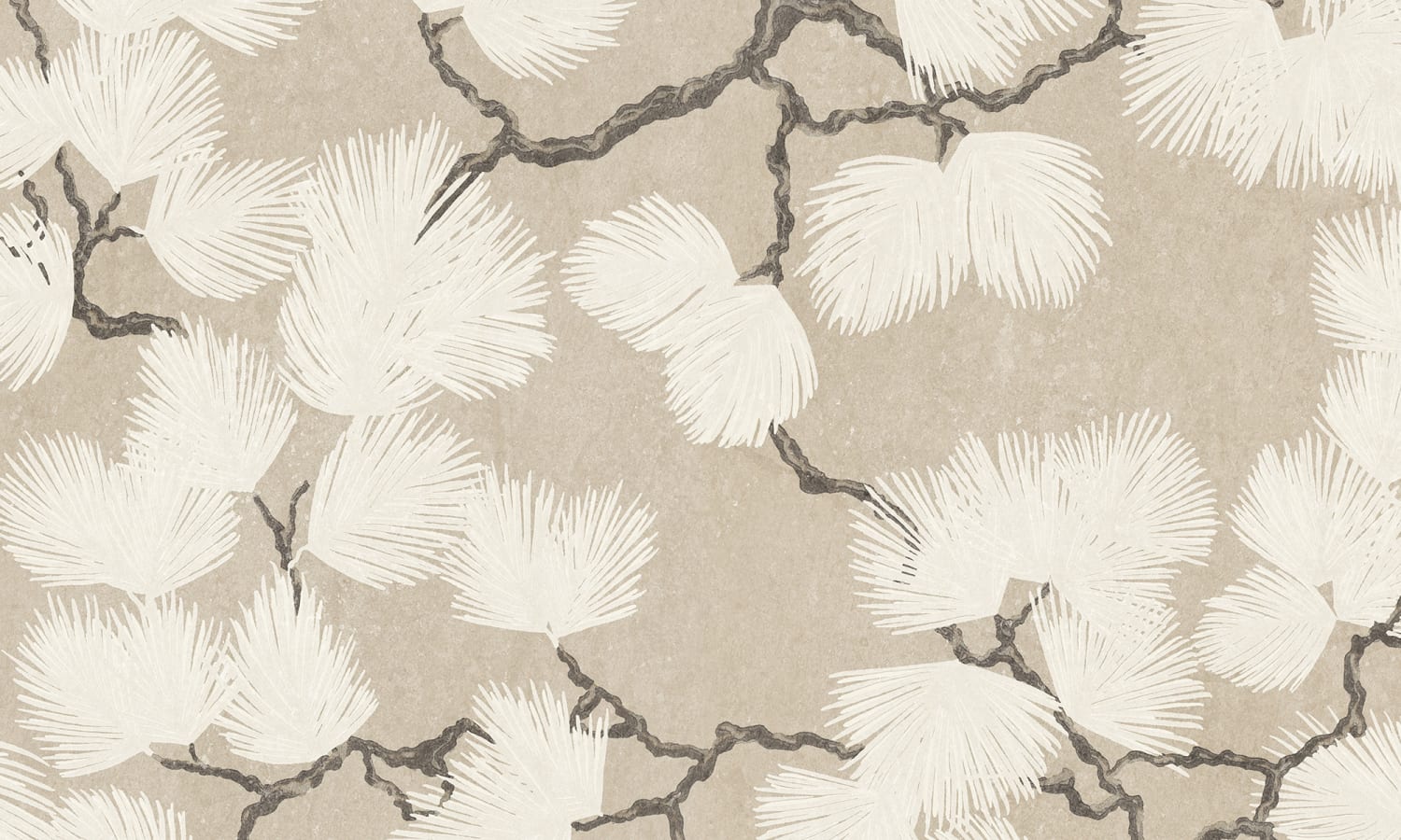 Sandberg Wallpaper pattern name & color Pine Mural, Beige from the collection Ett Hem, Oland. 