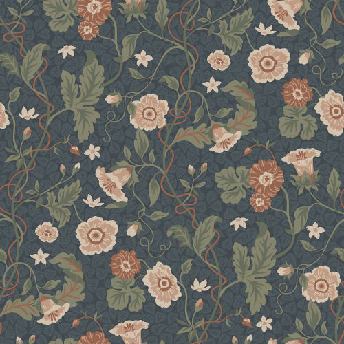 Purchase Sanberg Wallpaper Product# S10500 pattern name & color Ulla, Midnight Blue