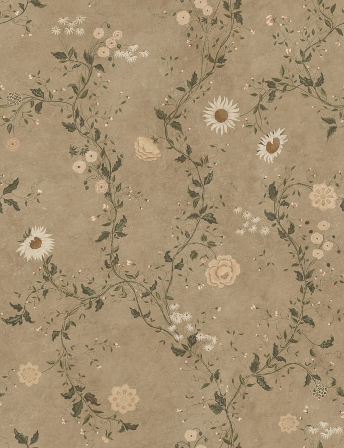 Sandberg Wallpaper pattern name & color Inger, Brown from the collection Tradgarden. 