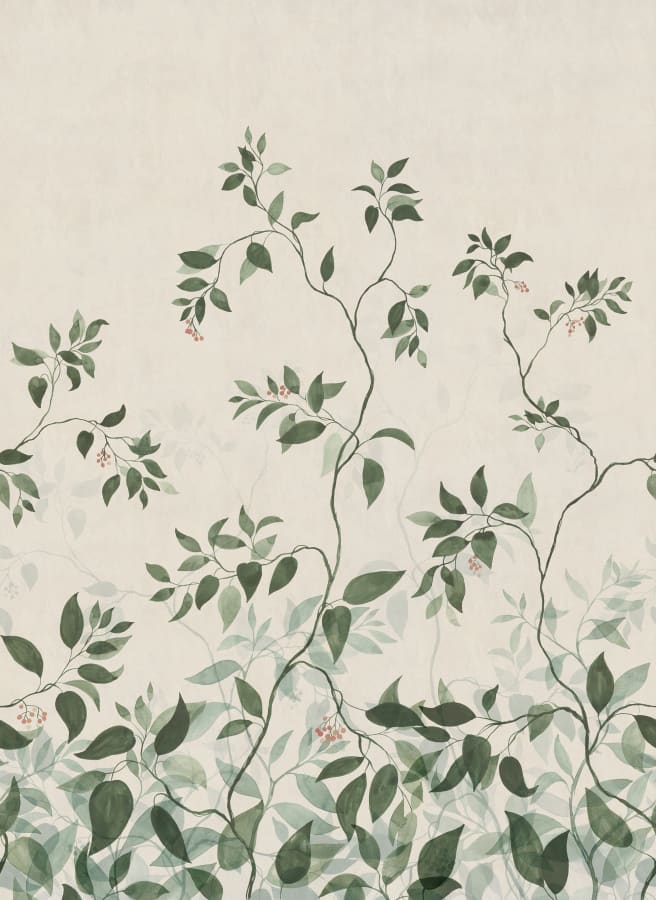Sandberg Wallpaper pattern name & color Josefine, Green from the collection Tradgarden. 