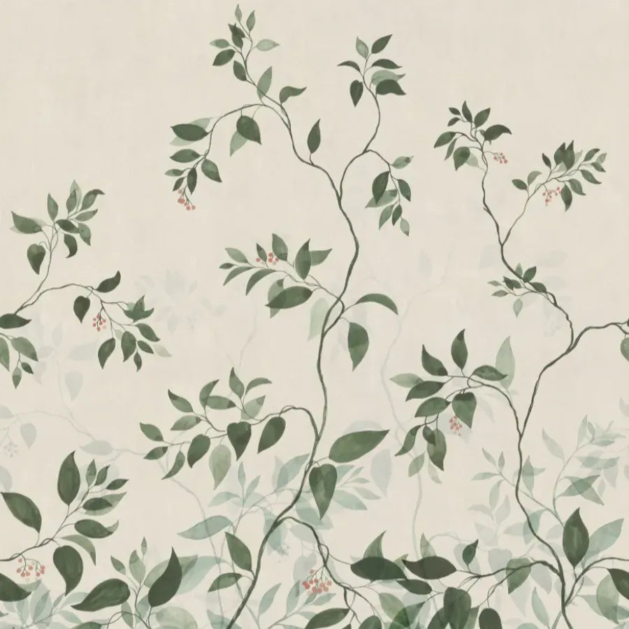 Sandberg Wallpaper Item S10518 pattern name & color Josefine, Green from the collection Tradgarden. 