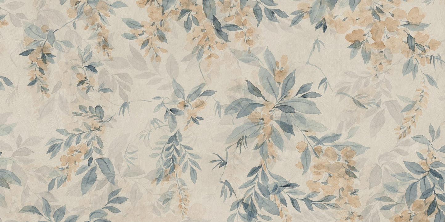 Sandberg Wallpaper pattern name & color Lovisa Mural, Blue from the collection Tradgarden. 