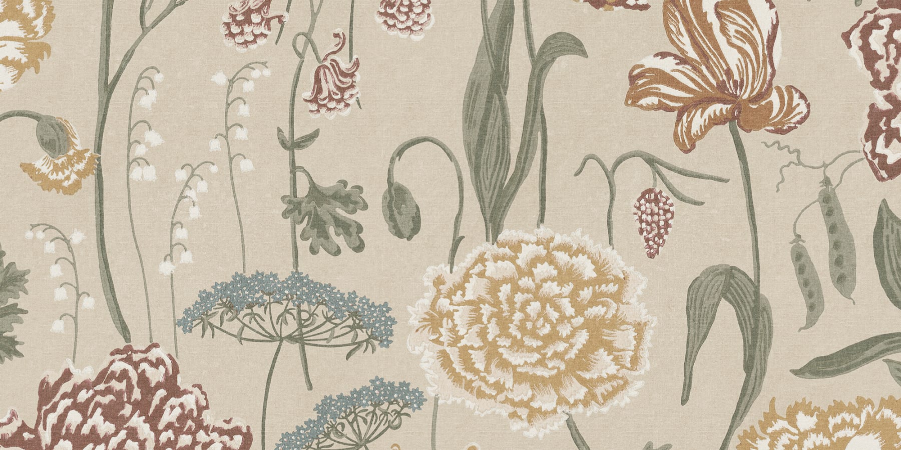 Sandberg Wallpaper pattern name & color Aurelie Mural, Sand from the collection Sandberg Edition. 