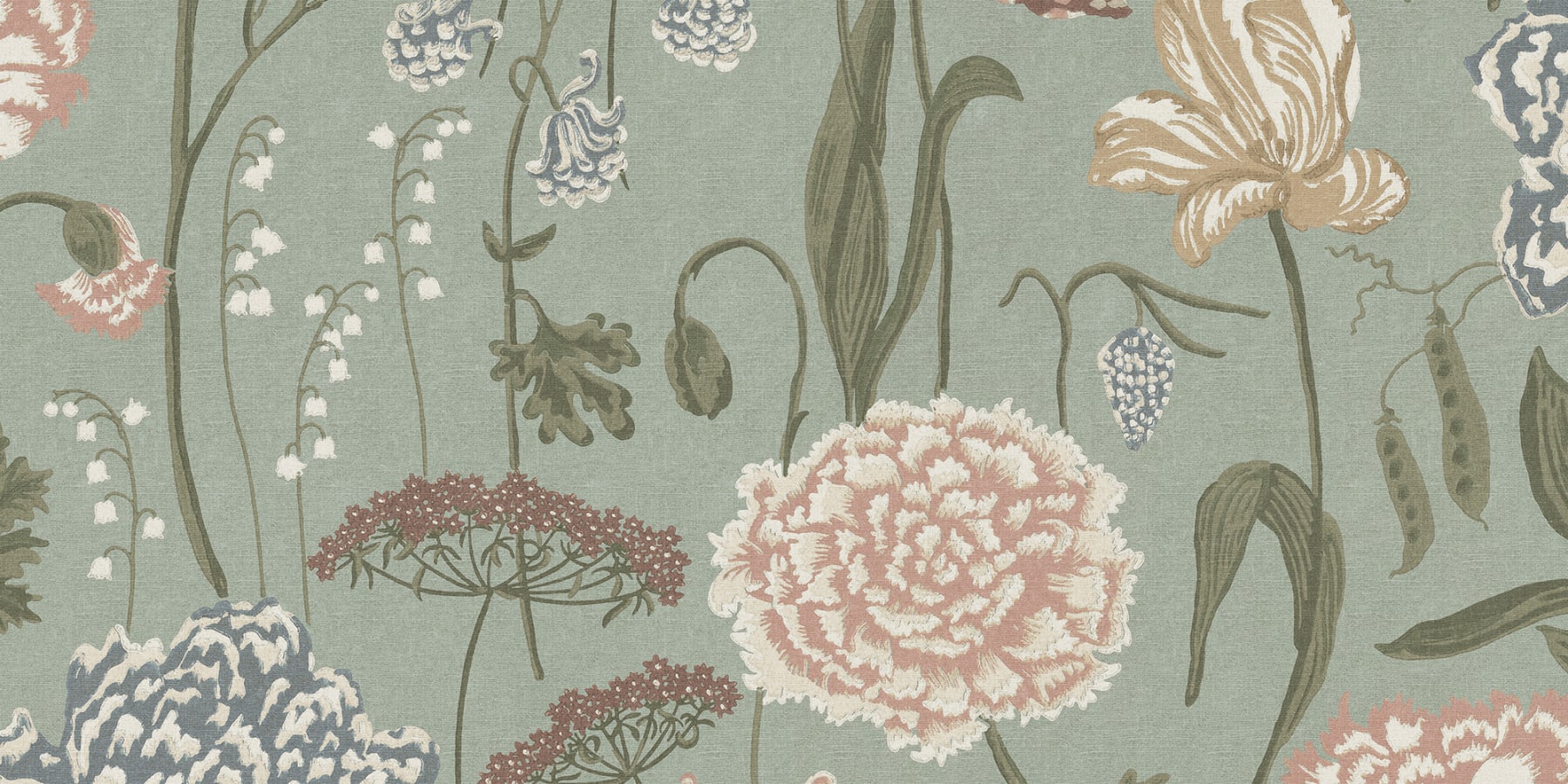 Sandberg Wallpaper pattern name & color Aurelie Mural, Light Blue from the collection Sandberg Edition. 