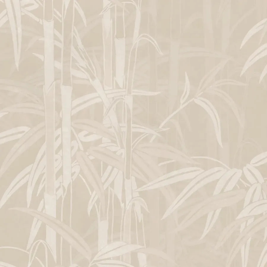 Sandberg Wallpaper Item S10541 pattern name & color Leon Mural, Beige from the collection Palm Garden. 