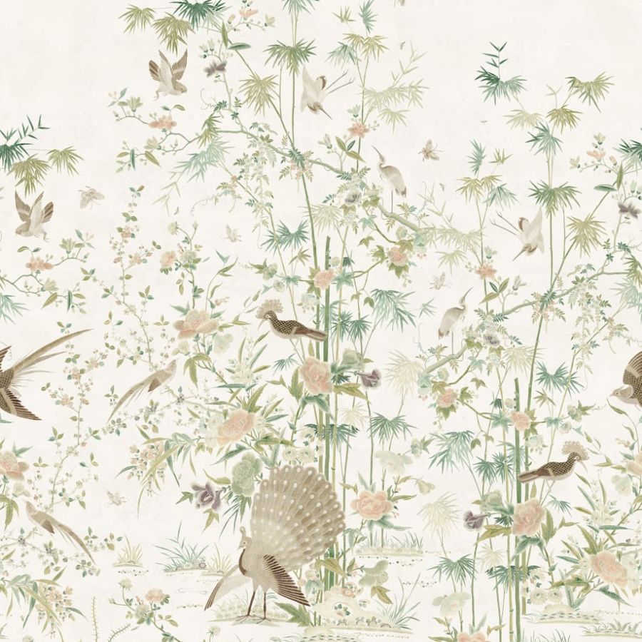 View Sandberg Wallpaper Item S10543 pattern name & color Chinoiserie Garden, Light Green