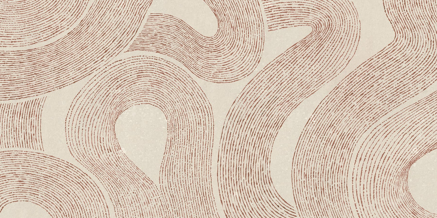 Sandberg Wallpaper pattern name & color Zen Mural, Terracotta from the collection Sandberg Edition. 