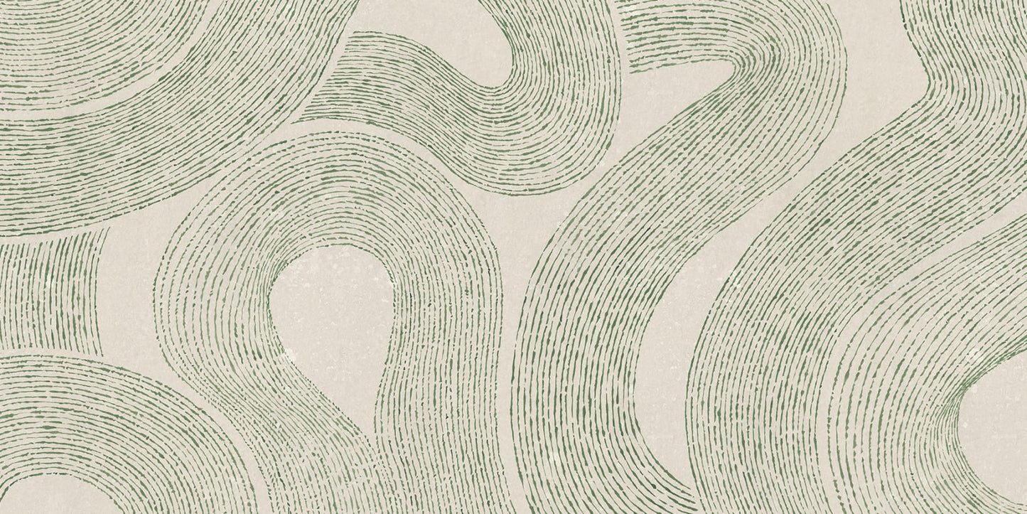 Sandberg Wallpaper pattern name & color Zen Mural, Green from the collection Sandberg Edition. 
