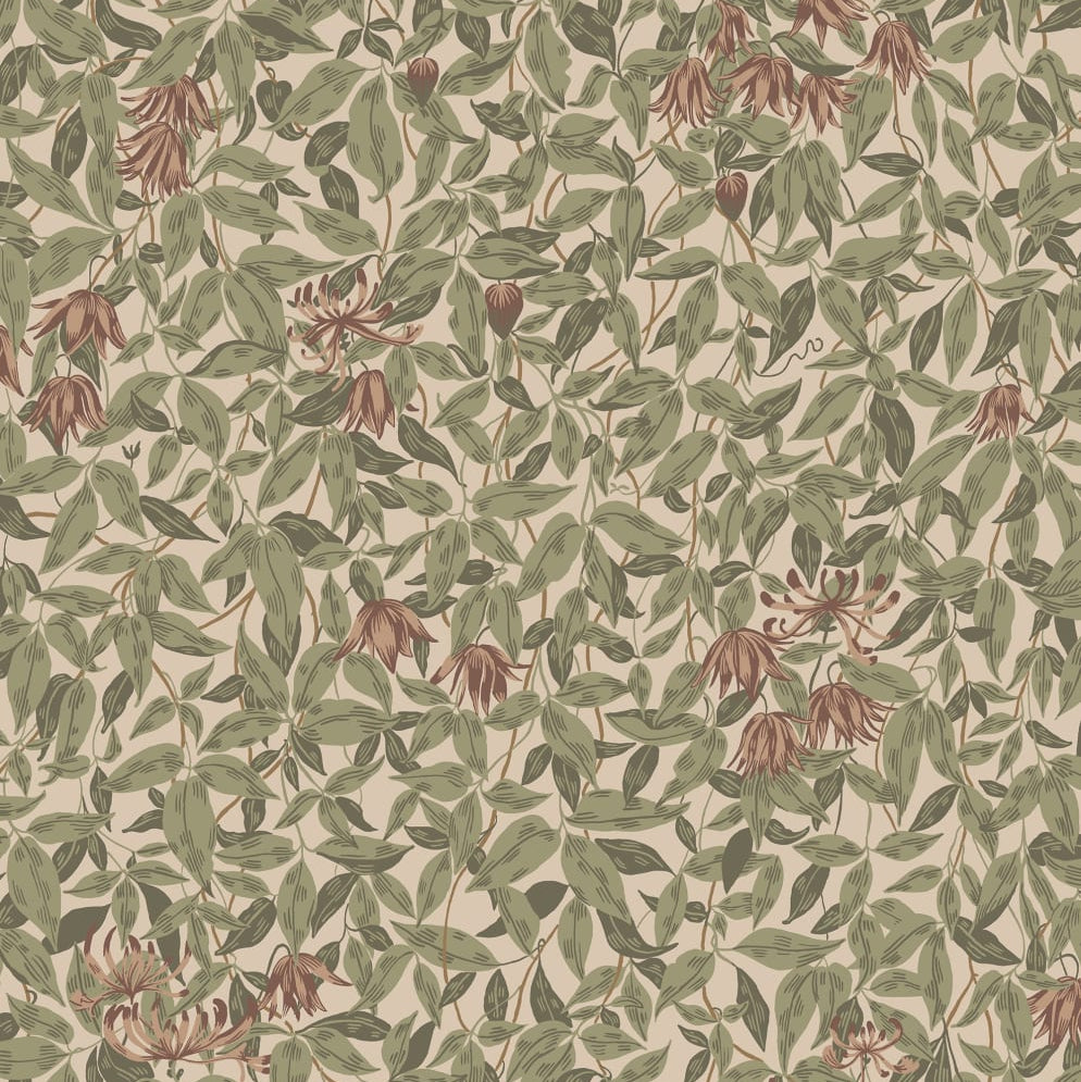 View Sandberg Wallpaper SKU S10557 pattern name & color Linnea, Burgundy