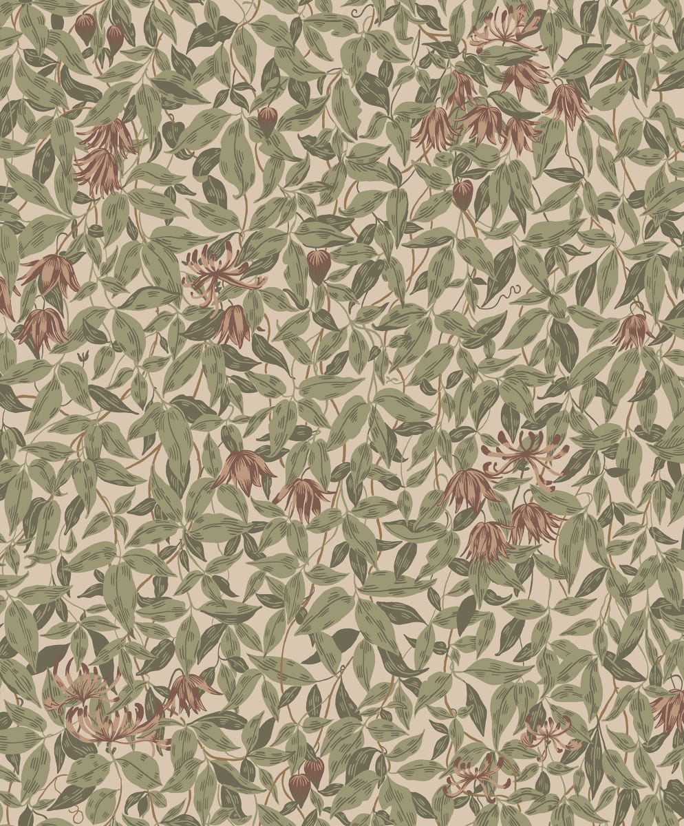 View Sandberg Wallpaper SKU S10557 pattern name & color Linnea, Burgundy