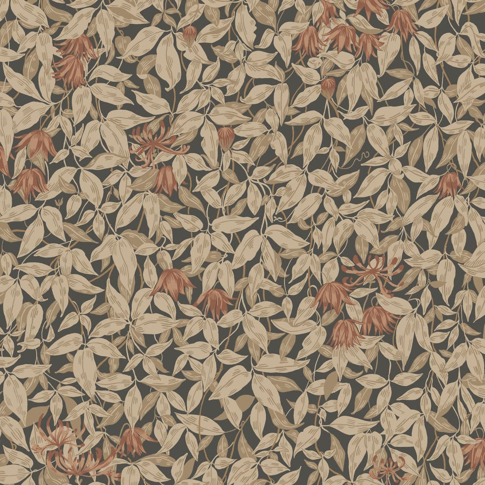 Find Sandberg Wallpaper Pattern S10559 pattern name & color Linnea, Charcoal