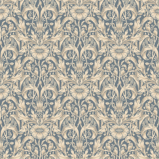 Find Sandberg Wallpaper Product# S10571 pattern name & color Emil, Indigo Blue