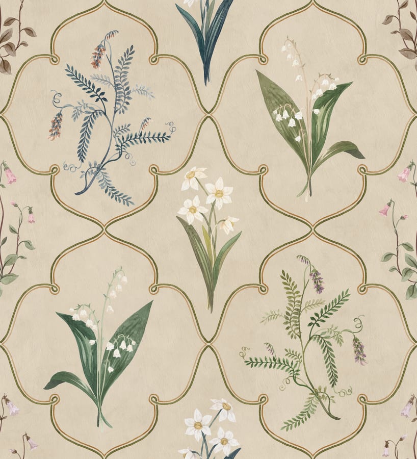 Sandberg Wallpaper pattern name & color Louise, Clay from the collection Herbarium. 