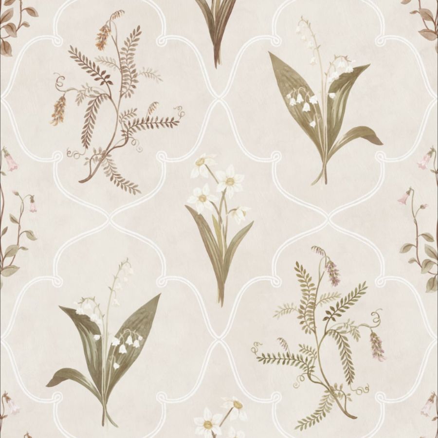 View Sandberg Wallpaper Item S10576 pattern name & color Louise, Pastel