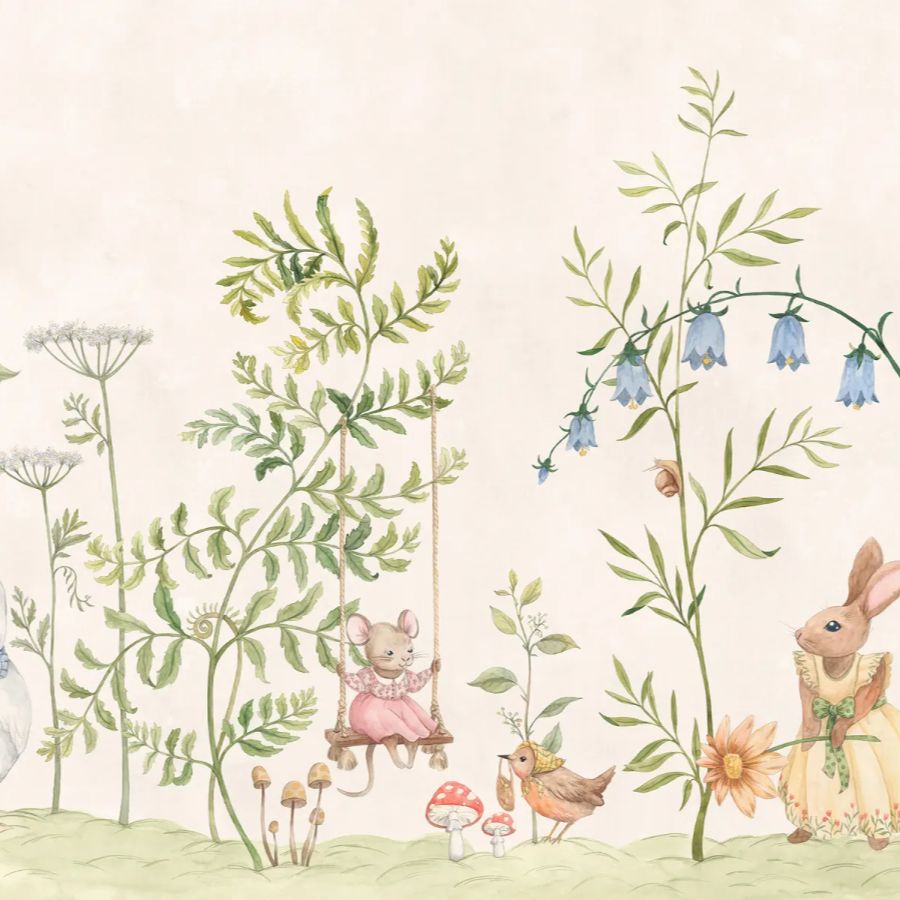 Acquire Sandberg Mural SKU# S10593 pattern name & color Vilhelmina, Green