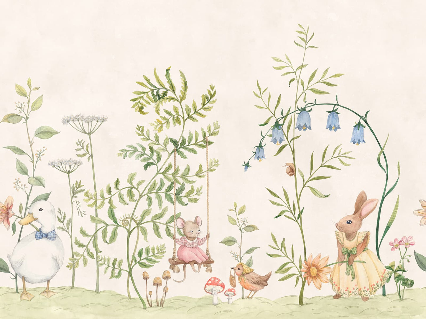 Acquire Sandberg Mural SKU# S10593 pattern name & color Vilhelmina, Green. 