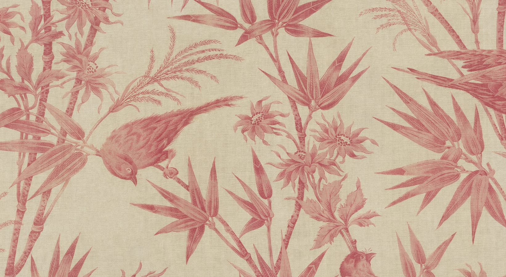 Sandberg Wallpaper pattern name & color Celeste Mural, Red from the collection Herbarium. 