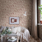 Sandberg Wallpaper pattern name & color Tree Of Life, Burgundy from the collection Familjen. 