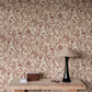 Sandberg Wallpaper Product# S10614 pattern name & color Tree Of Life, Burgundy from the collection Familjen. 