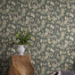 Sandberg Wallpaper pattern name & color Elliot, Dark Blue from the collection Familjen. 
