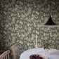 Sandberg Wallpaper Pattern S10632 pattern name & color Elliot, Dark Blue from the collection Familjen. 