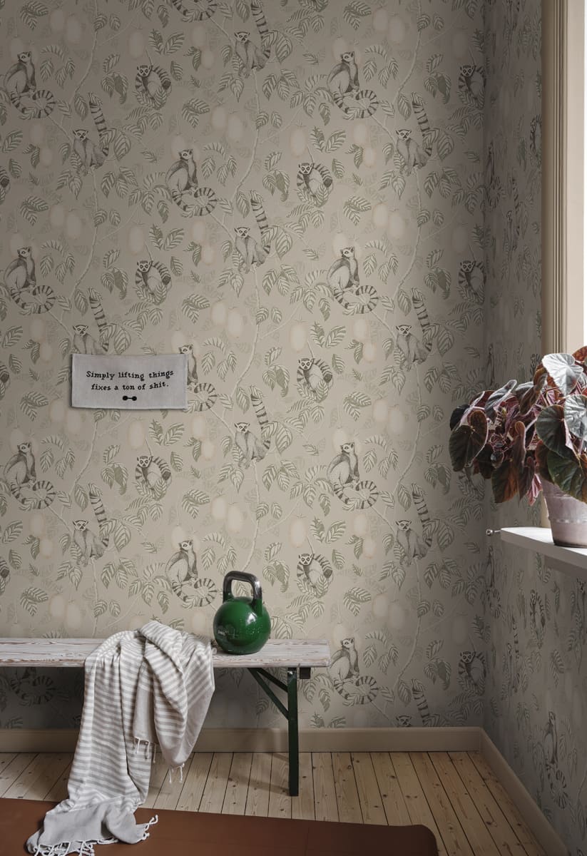 Sandberg Wallpaper pattern name & color Elliot, Sandstone from the collection Familjen. 