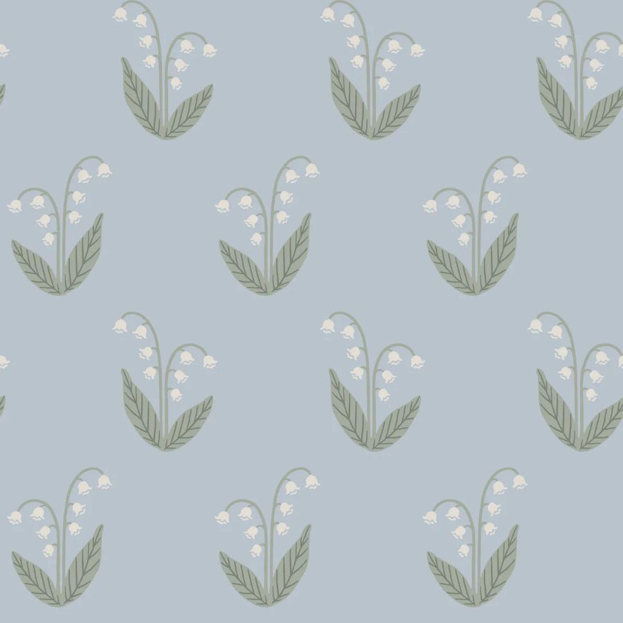 Purchase Sandberg Wallpaper Product S10634 pattern name & color Lilly, Light Blue