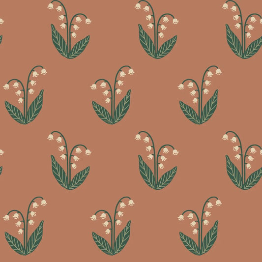 View Sandberg Wallpaper Item# S10636 pattern name & color Lilly, Terracotta