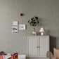 Sandberg Wallpaper pattern name & color Hollie, Misty Blue from the collection Familjen. 