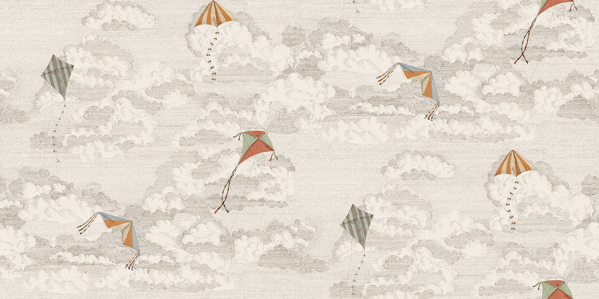 Acquire Sandberg Mural Product S10643 pattern name & color Bonnie And Kites, Graphite. 