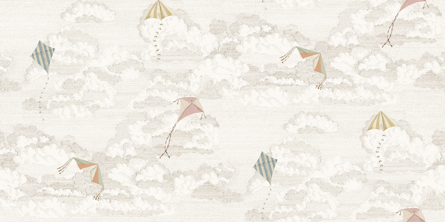 Search Sandberg Mural Item# S10645 pattern name & color Bonnie And Kites, Sand. 