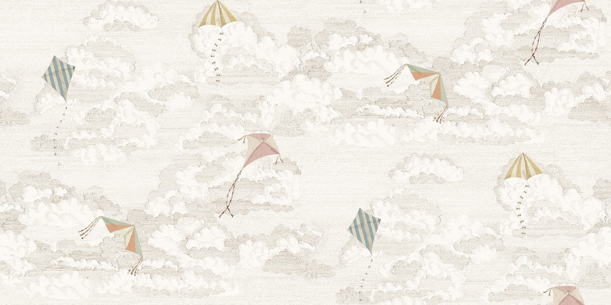 Search Sandberg Mural Item# S10645 pattern name & color Bonnie And Kites, Sand. 