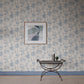 Sandberg Wallpaper pattern name & color Adele, Blue from the collection Familjen. 
